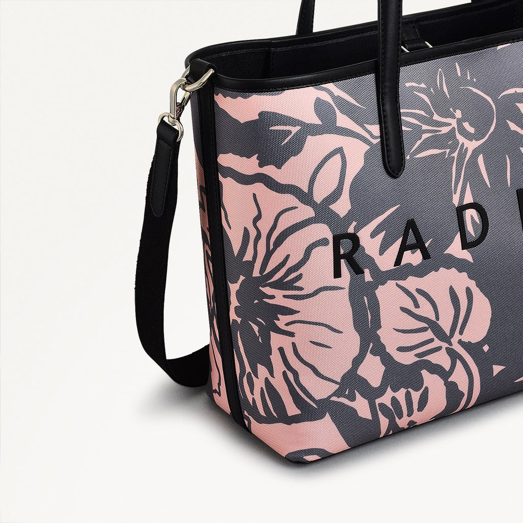 Southwell Gardens - Floral Fabric Small Ziptop Cross Body in Black - 110857