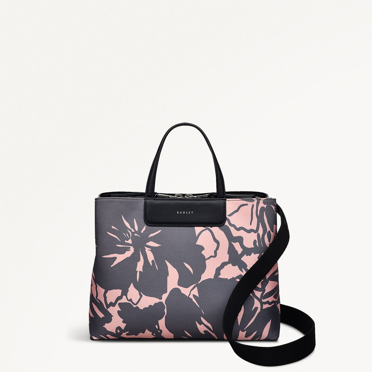 Southwell Gardens Floral Medium Ziptop Grab Black - 110856