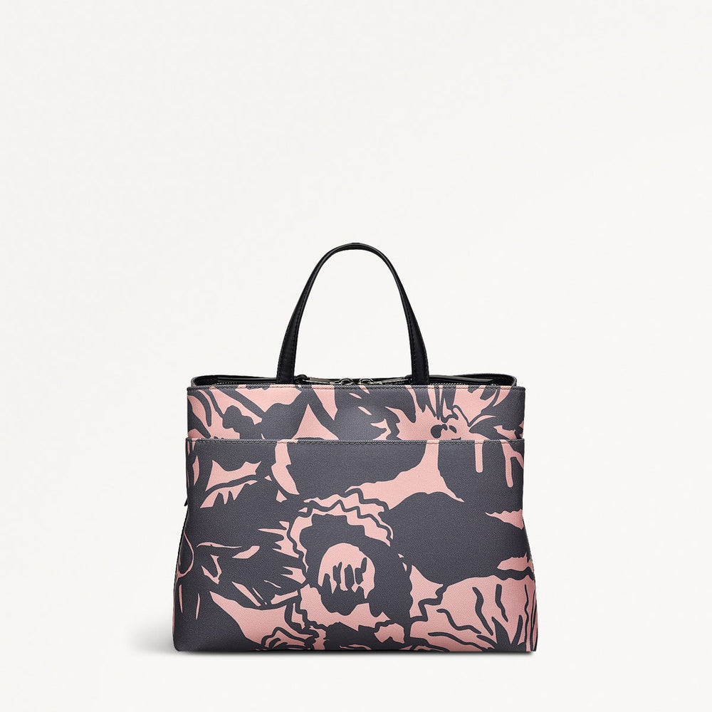 Southwell Gardens Floral Medium Ziptop Grab Black - 110856