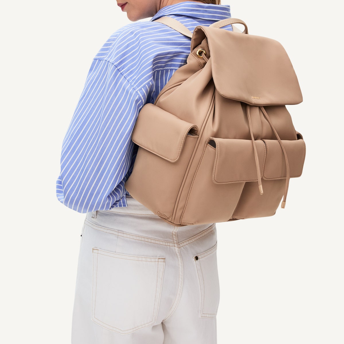 Guildford Grove Medium Flapover Backpack in Stone - 110858