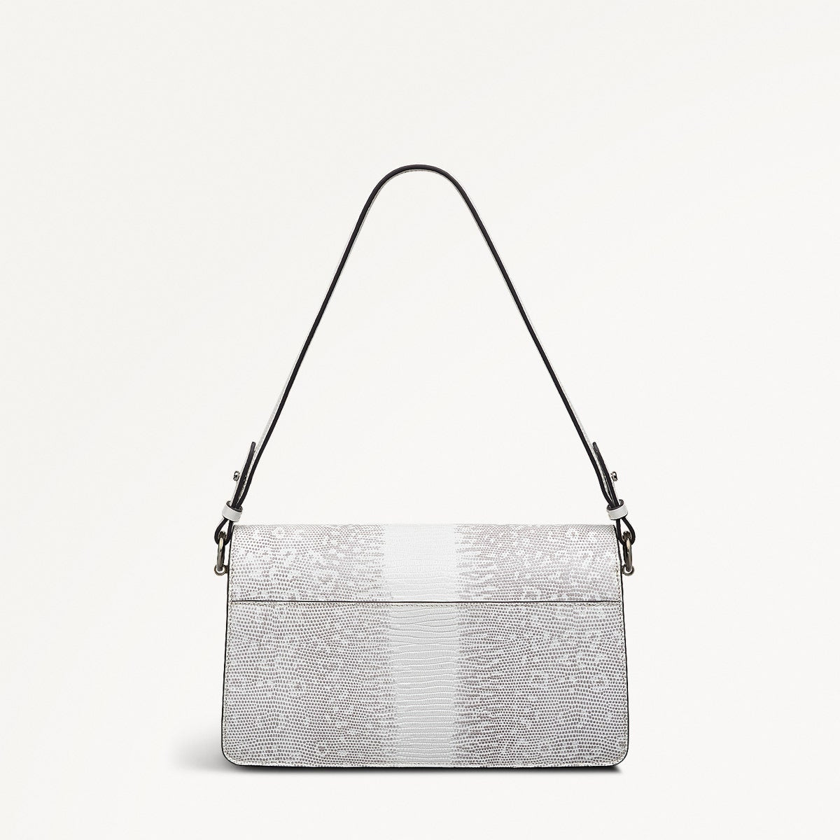 Bright White Medium Flapover Shoulder Bag | Leather Lane SS25
