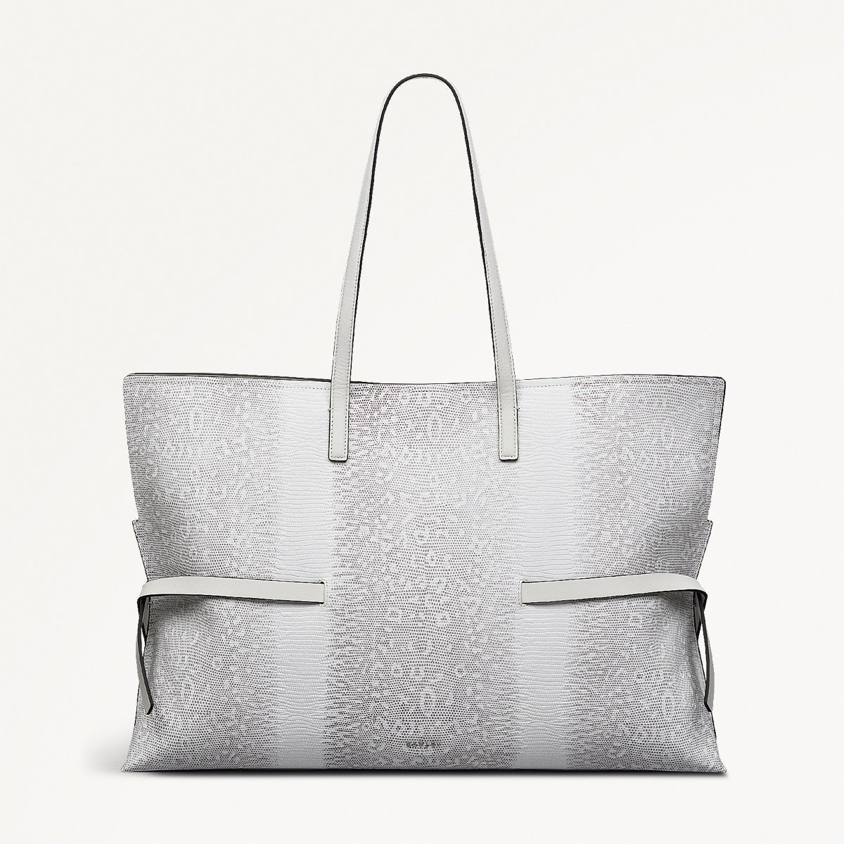 Fleet Street Leather Large Open Top Shoulder Bag in Bright White - 110863