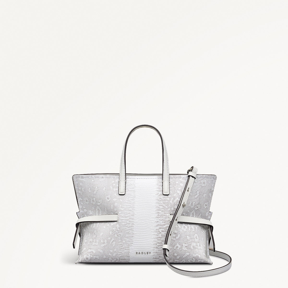 Fleet Street Leather Small Open Top Crossbody Bag in Bright White - 110864