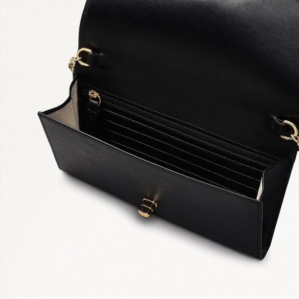 Carpenter Yard Leather Large Phone Crossbody in Black - 110873