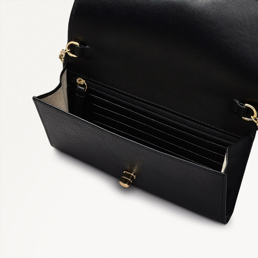 Carpenter Yard Leather Large Phone Crossbody in Black - 110873