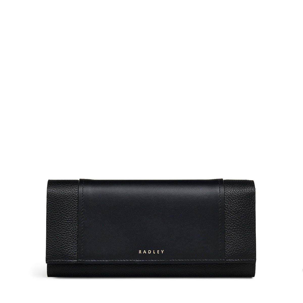Regents Row Leather Large Flapover Wallet in Black - 110875
