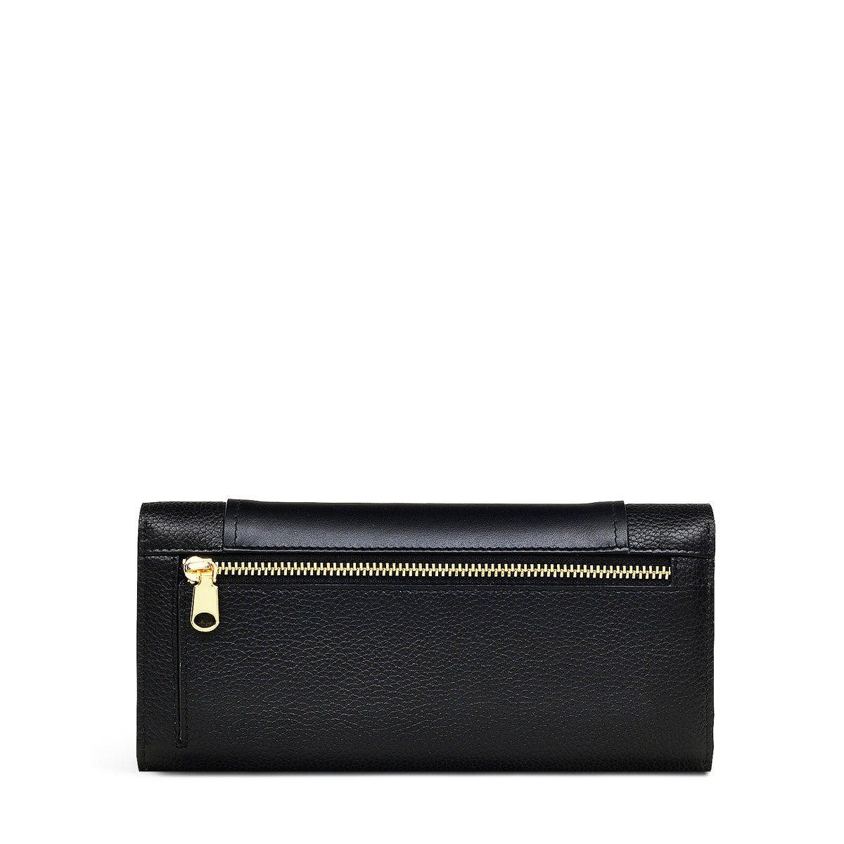 Regents Row Leather Large Flapover Wallet in Black - 110875