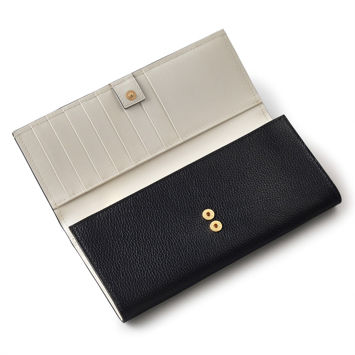 Regents Row Leather Large Flapover Wallet in Black - 110875