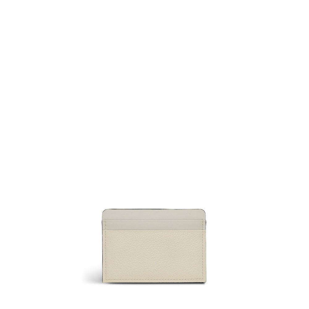 Alpha Road Leather Small Card Holder in Chalk - 110887