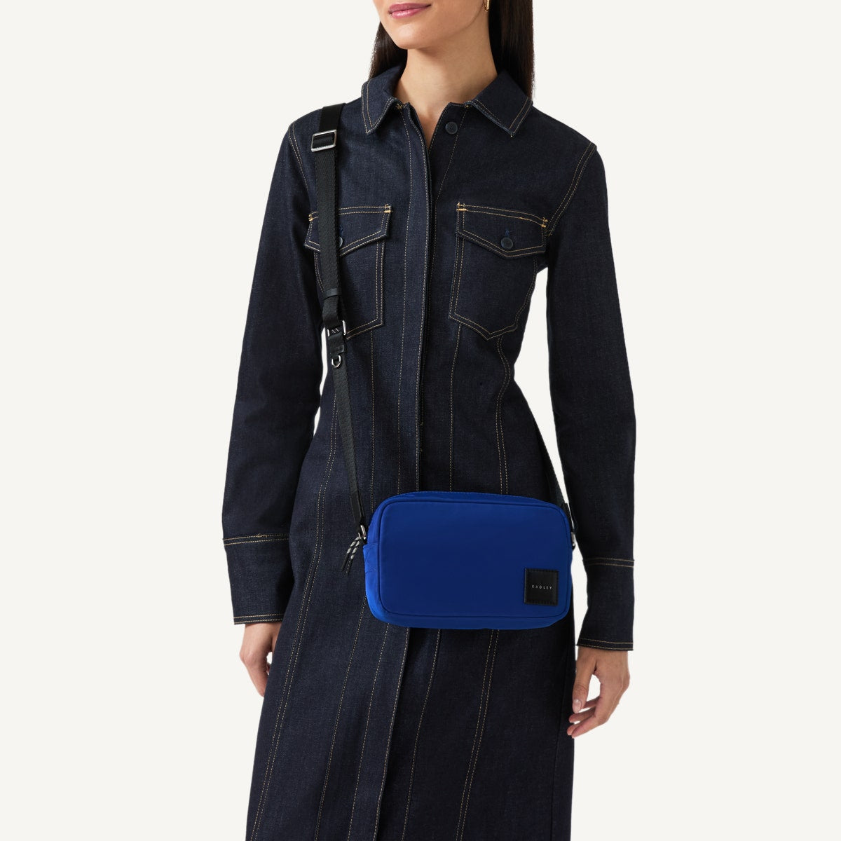 Yves Blue Mini Zip Around Crossbody | Blair Crescent Responsible