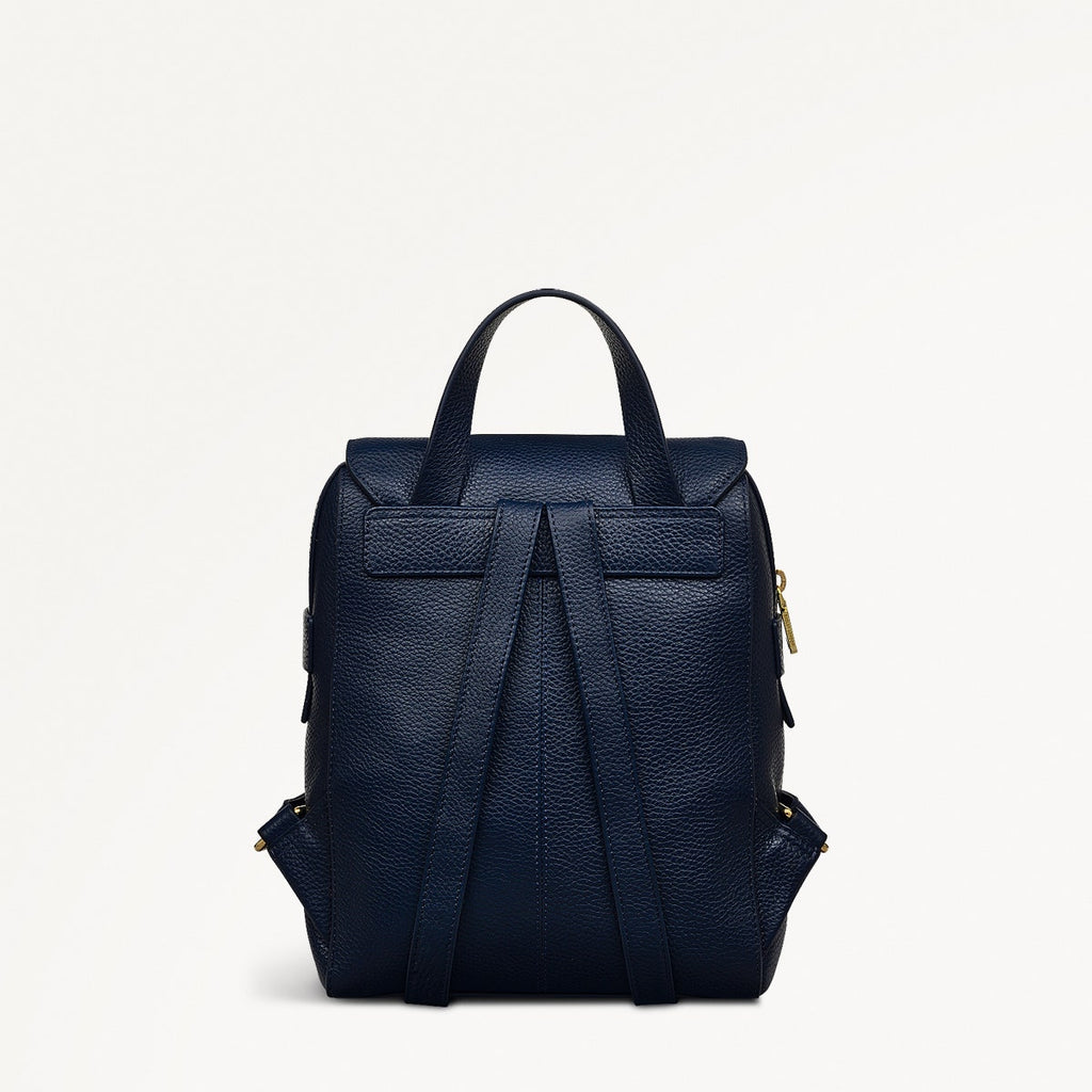 Lorne Close Leather Medium Flapover Backpack in Ink - 110939