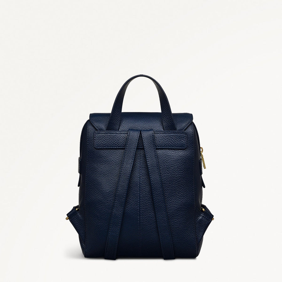 Lorne Close Leather Medium Flapover Backpack in Ink - 110939