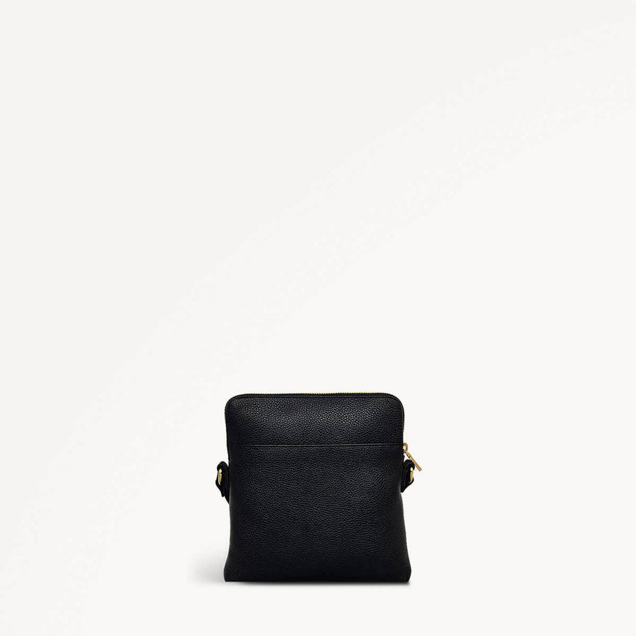 Ridge Park Leather Small Ziptop Crossbody Bag in Black - 110940