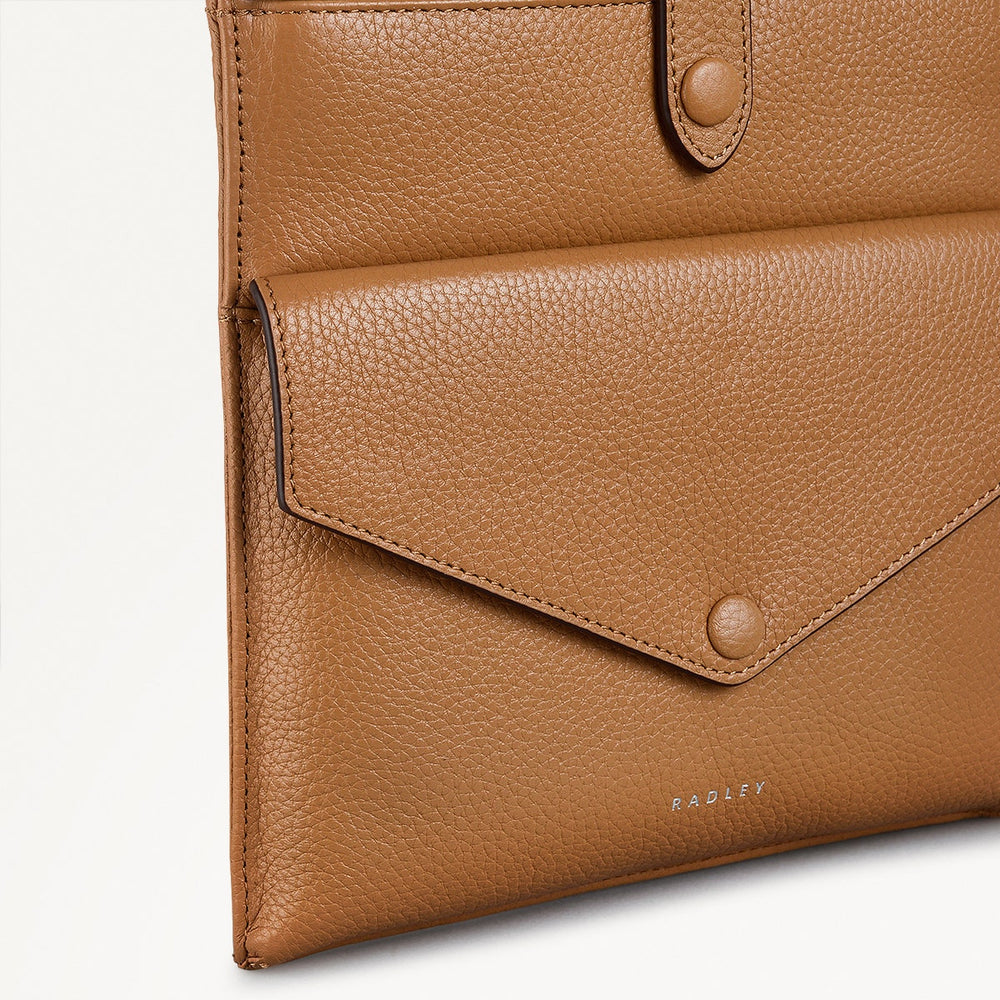 Wilton Way Leather Small Ziptop Crossbody Bag in Dark Butter - 110943