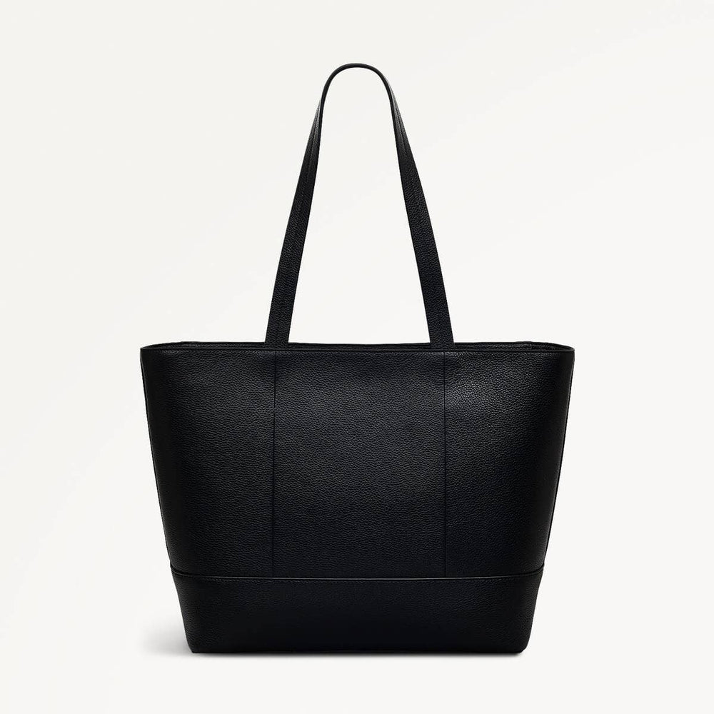 Isabella Road Leather Medium Ziptop Tote Bag in Black - 110962