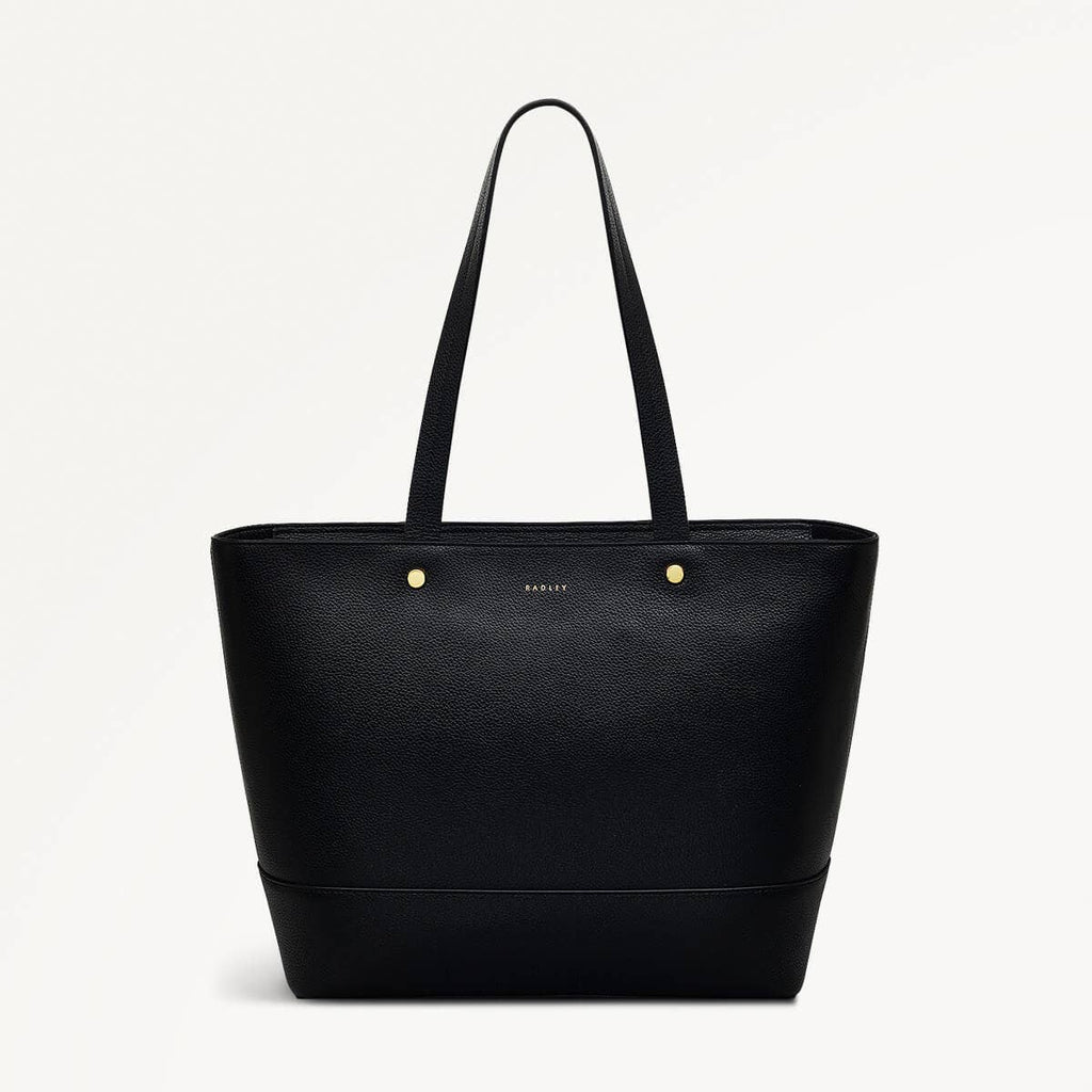 Isabella Road Leather Medium Ziptop Tote Bag in Black - 110962