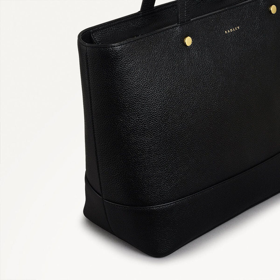 Isabella Road Leather Medium Ziptop Tote Bag in Black - 110962