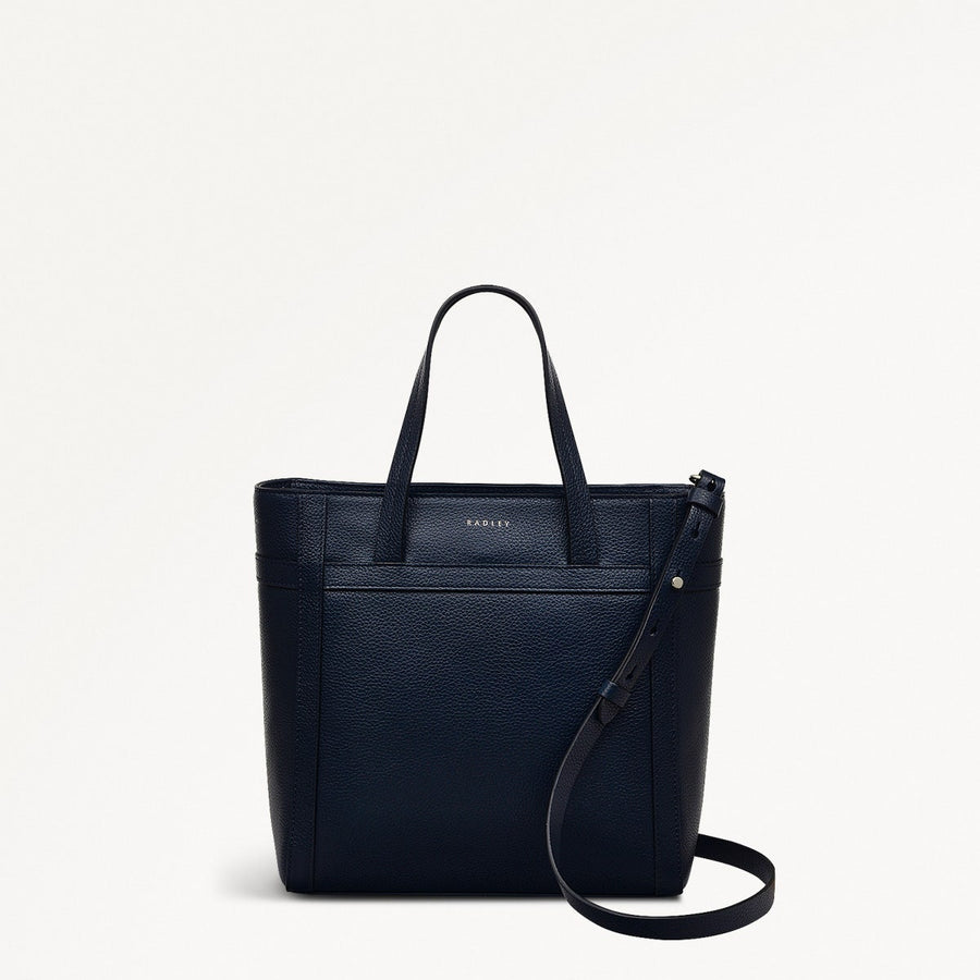 Derby Street Leather Small Ziptop Grab Bag in Ink - 110949