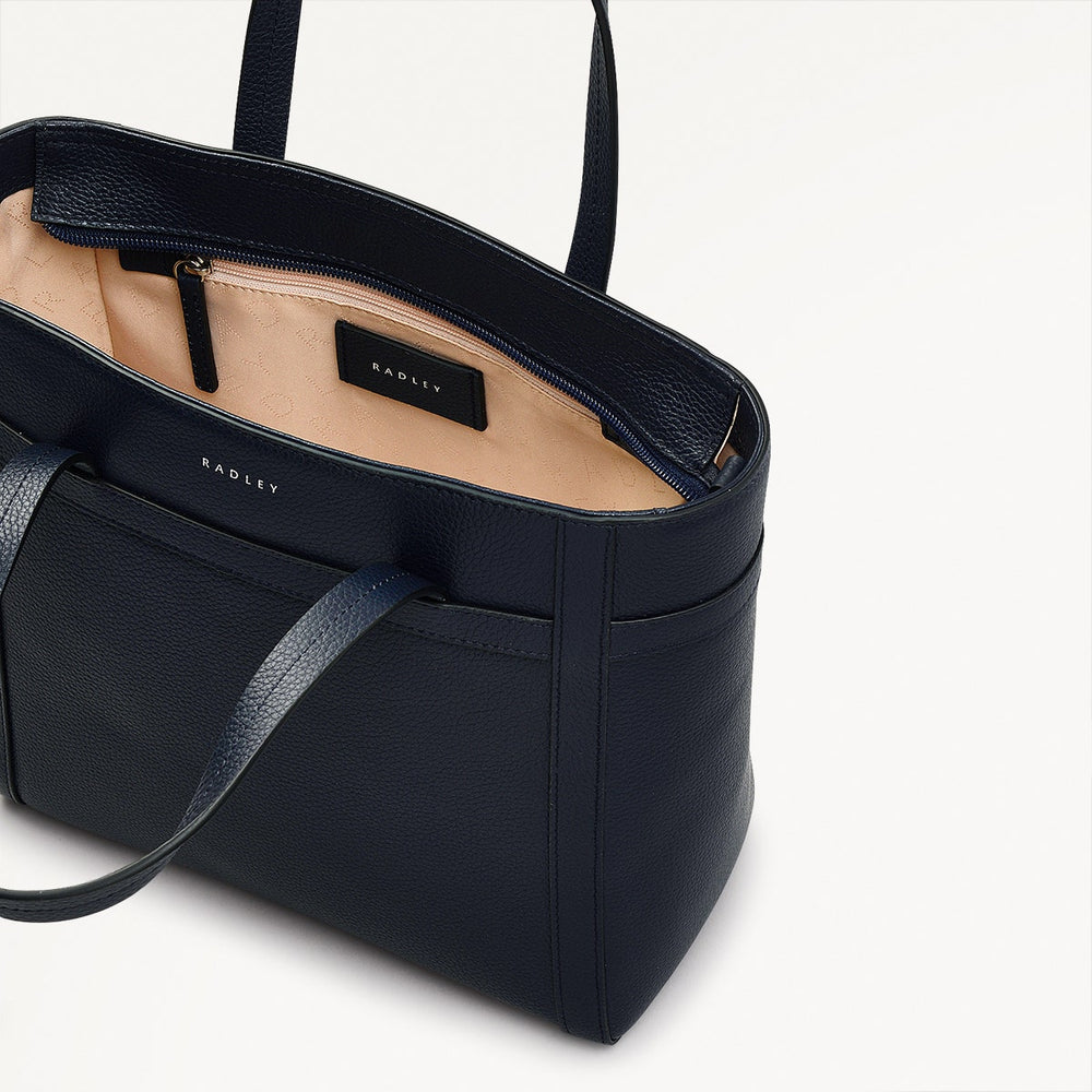 Derby Street Leather Small Ziptop Satchel Bag in Ink - 110949