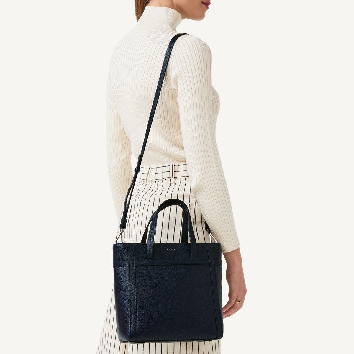 Derby Street Leather Small Ziptop Satchel Bag in Ink - 110949