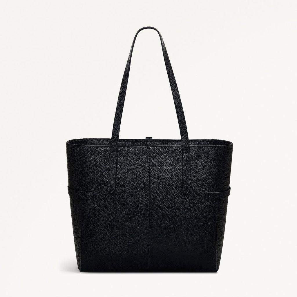 Abingdon Road Leather Large Ziptop Shoulder Bag in Black - 110950