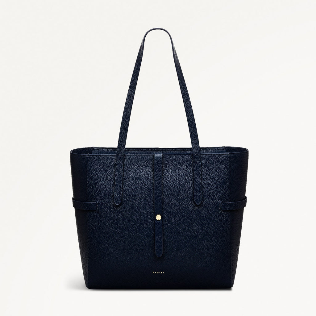 Abingdon Road Leather Large Ziptop Shoulder Bag in Ink - 110951