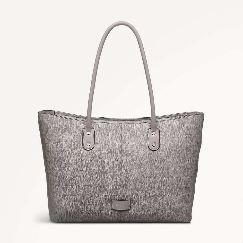 Southwark Lane Leather Large Ziptop Tote Bag in Ash - 110955