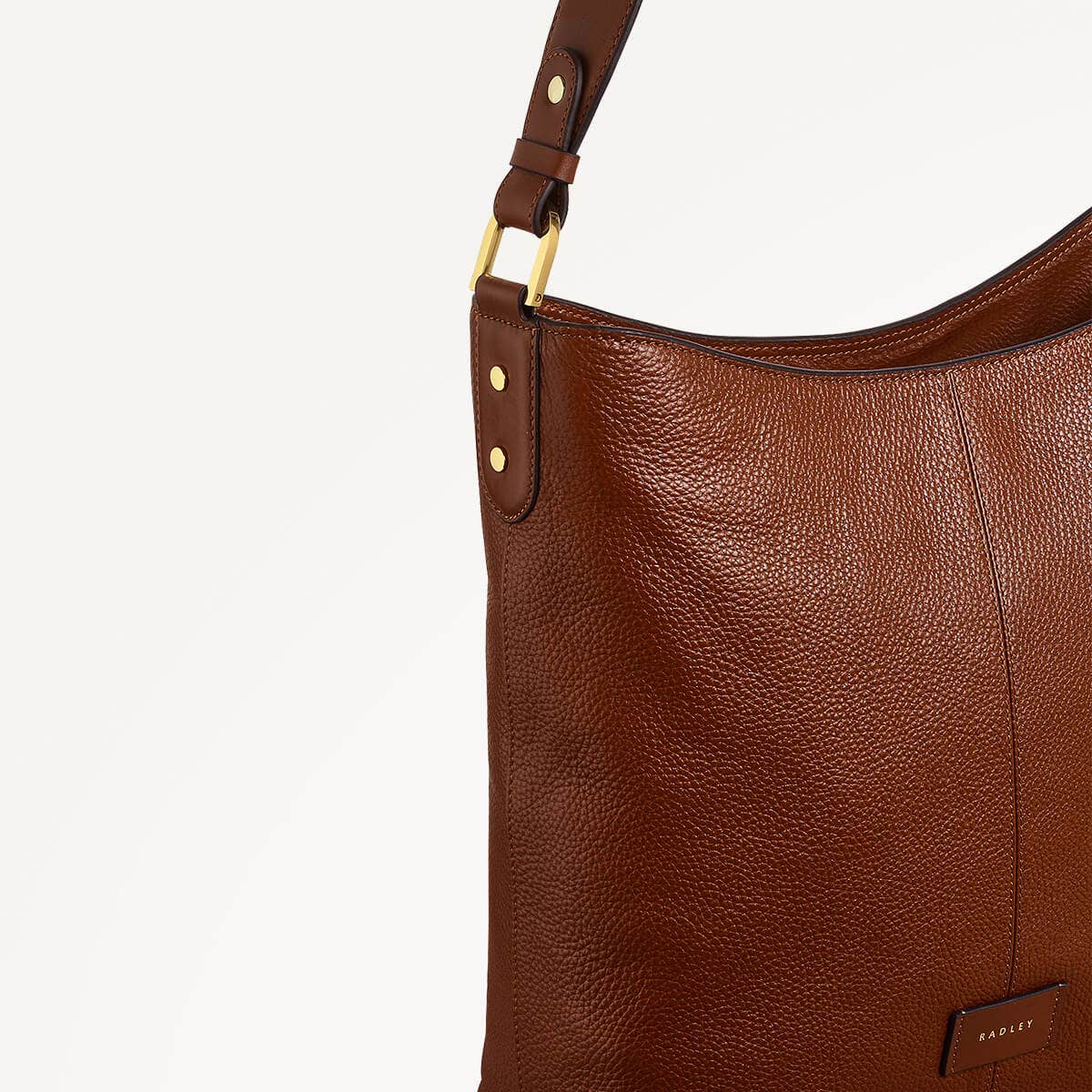 Southwark Lane Leather Large Ziptop Shoulder Bag in Tortoise - 110958