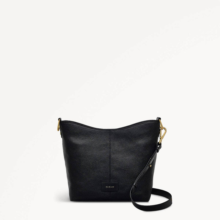 Southwark Lane Leather Small Ziptop Crossbody Bag in Black - 110959