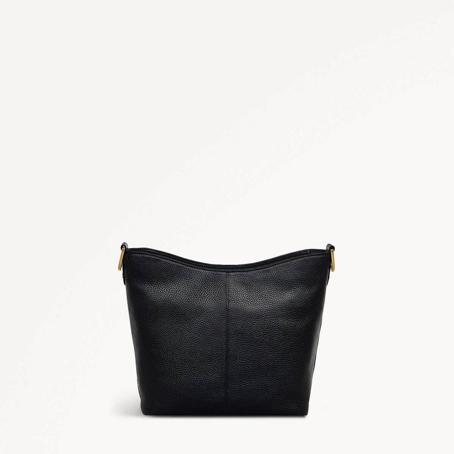 Southwark Lane Leather Small Ziptop Crossbody Bag in Black - 110959