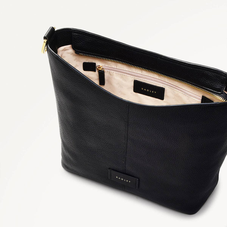 Southwark Lane Leather Small Ziptop Crossbody Bag in Black - 110959