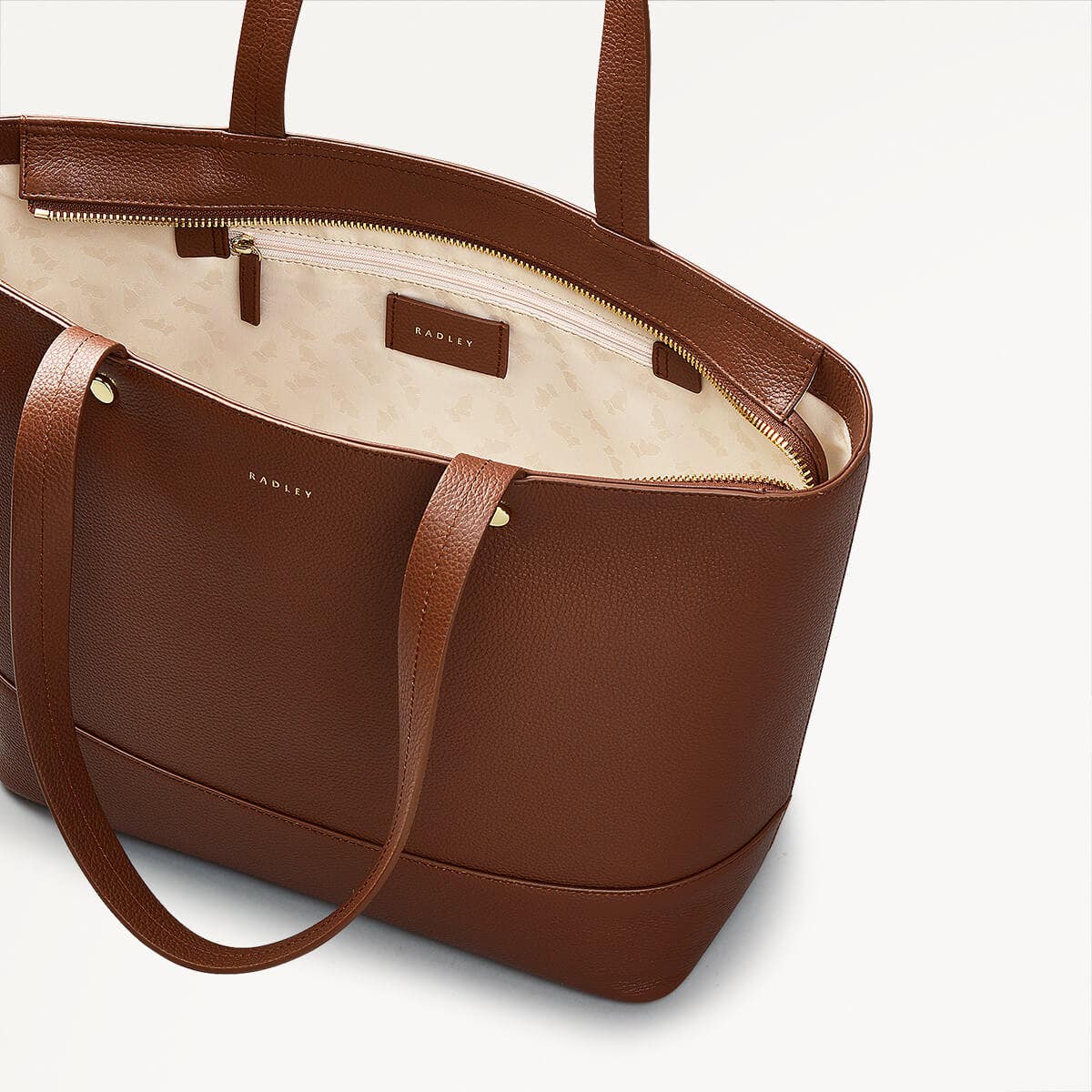 Isabella Road Leather Medium Ziptop Tote Bag in Tortoise - 110963