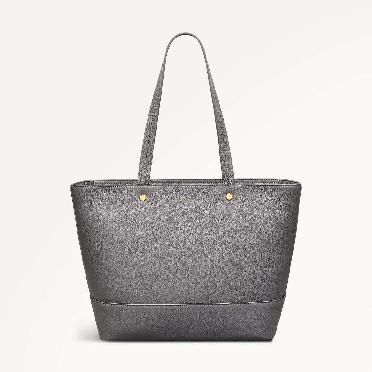 Isabella Road Leather Medium Ziptop Tote Bag in Cloud Burst - 110965