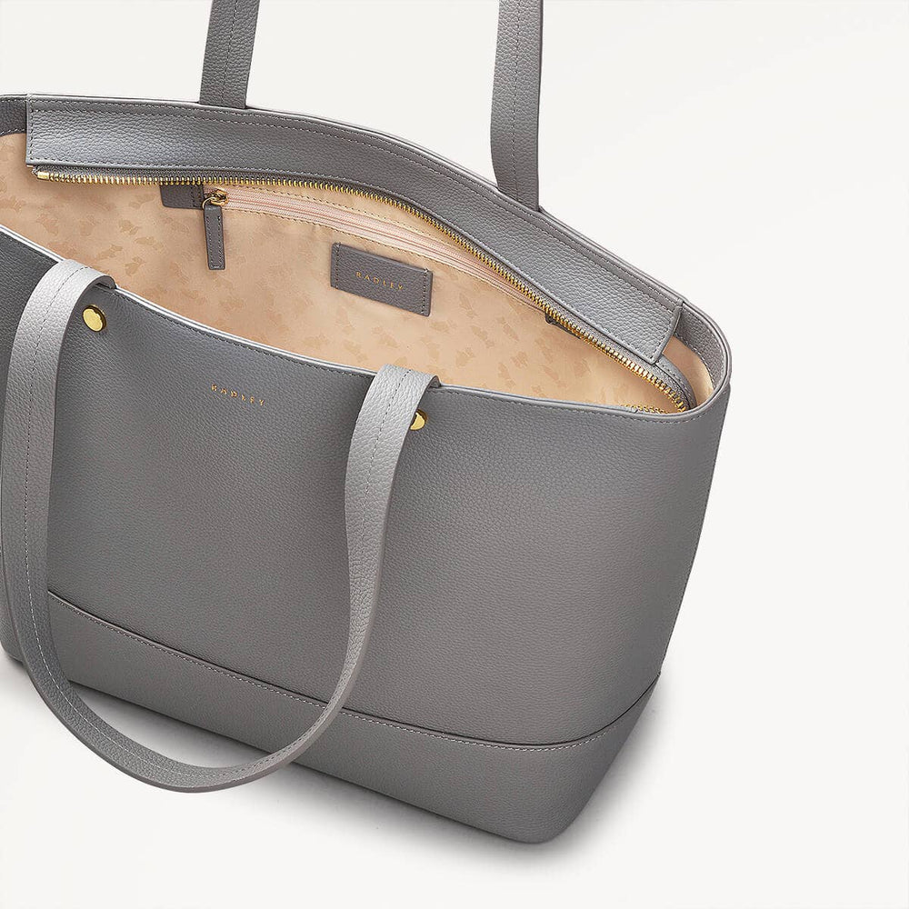 Isabella Road Leather Medium Ziptop Tote Bag in Cloud Burst - 110965