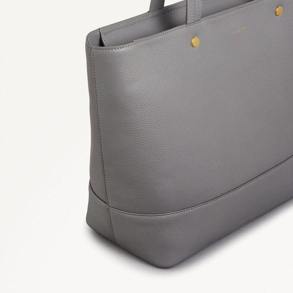 Isabella Road Leather Medium Ziptop Tote Bag in Cloud Burst - 110965