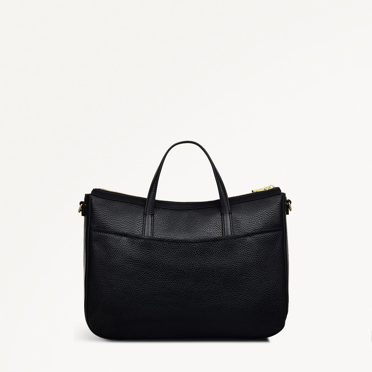 Longford Lane Leather Medium Ziptop Satchel Bag in Black - 111243