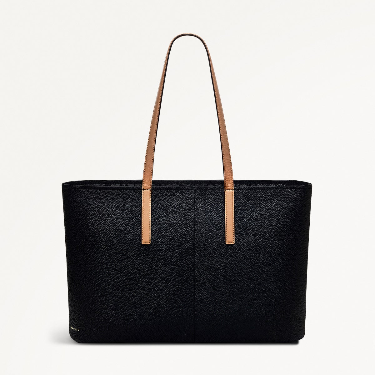 Newton Avenue Leather Large Ziptop Tote Bag in Black - 111263