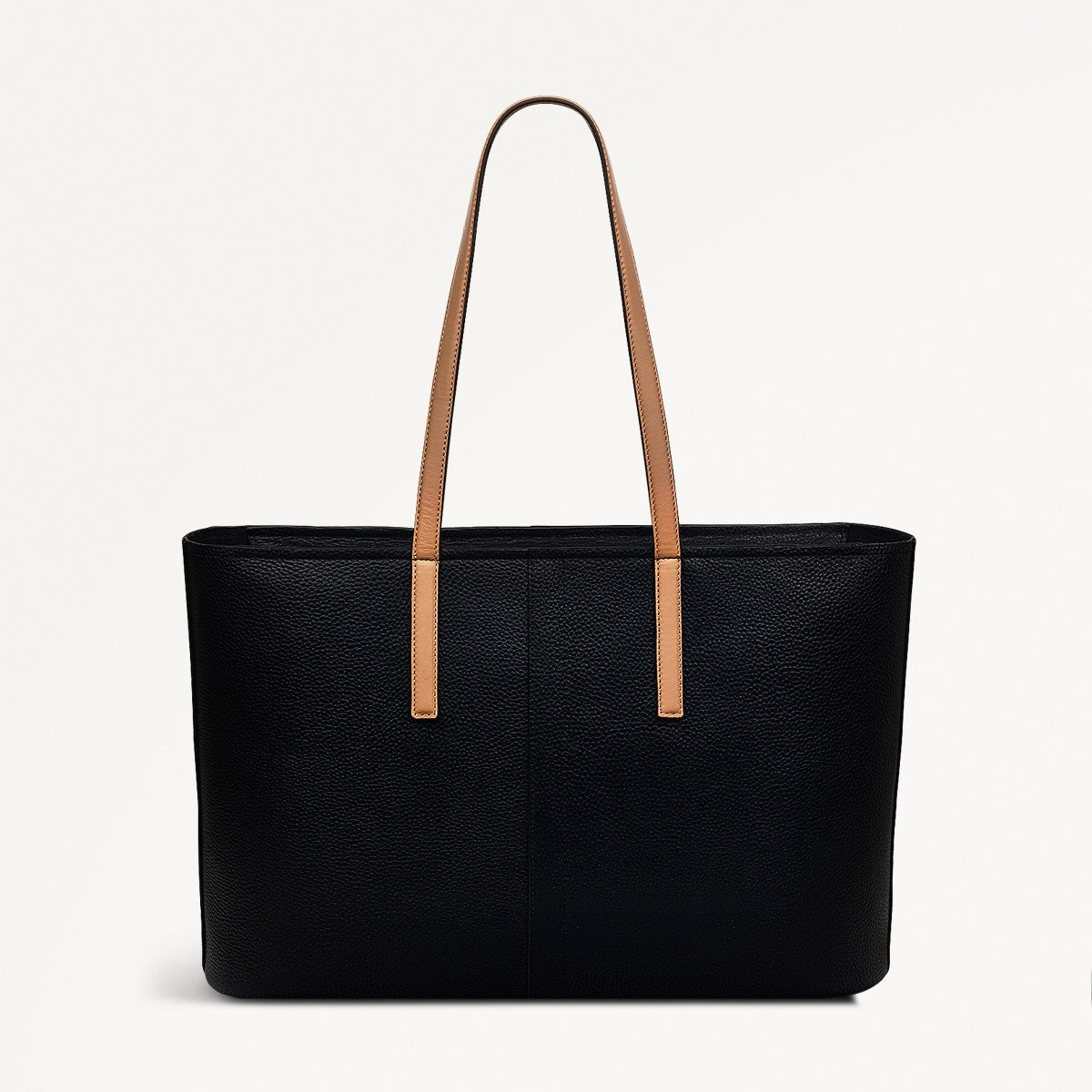 Newton Avenue Leather Large Ziptop Tote Bag in Black - 111263