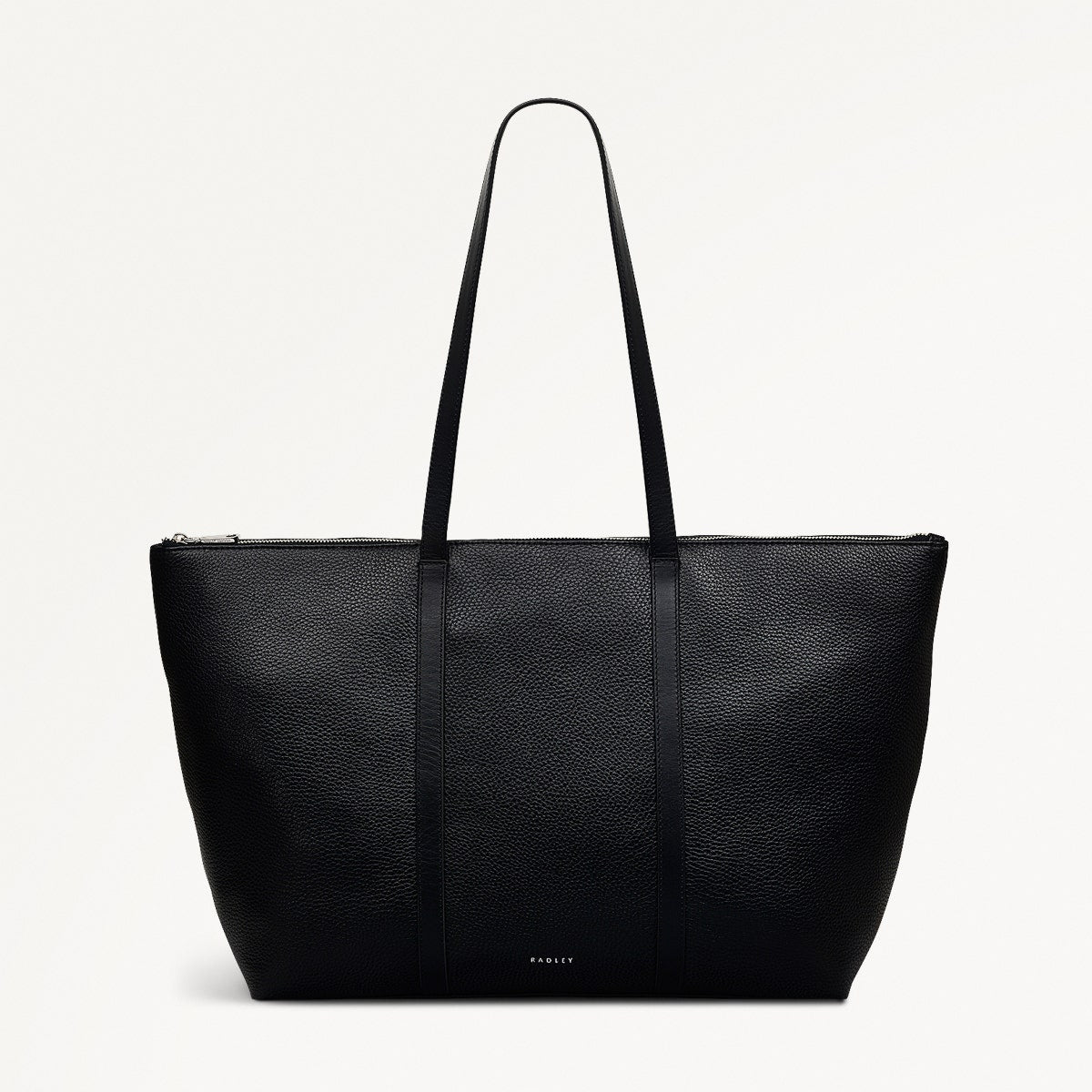 Lynton Close Leather Large Ziptop Tote Bag in Black - 111274