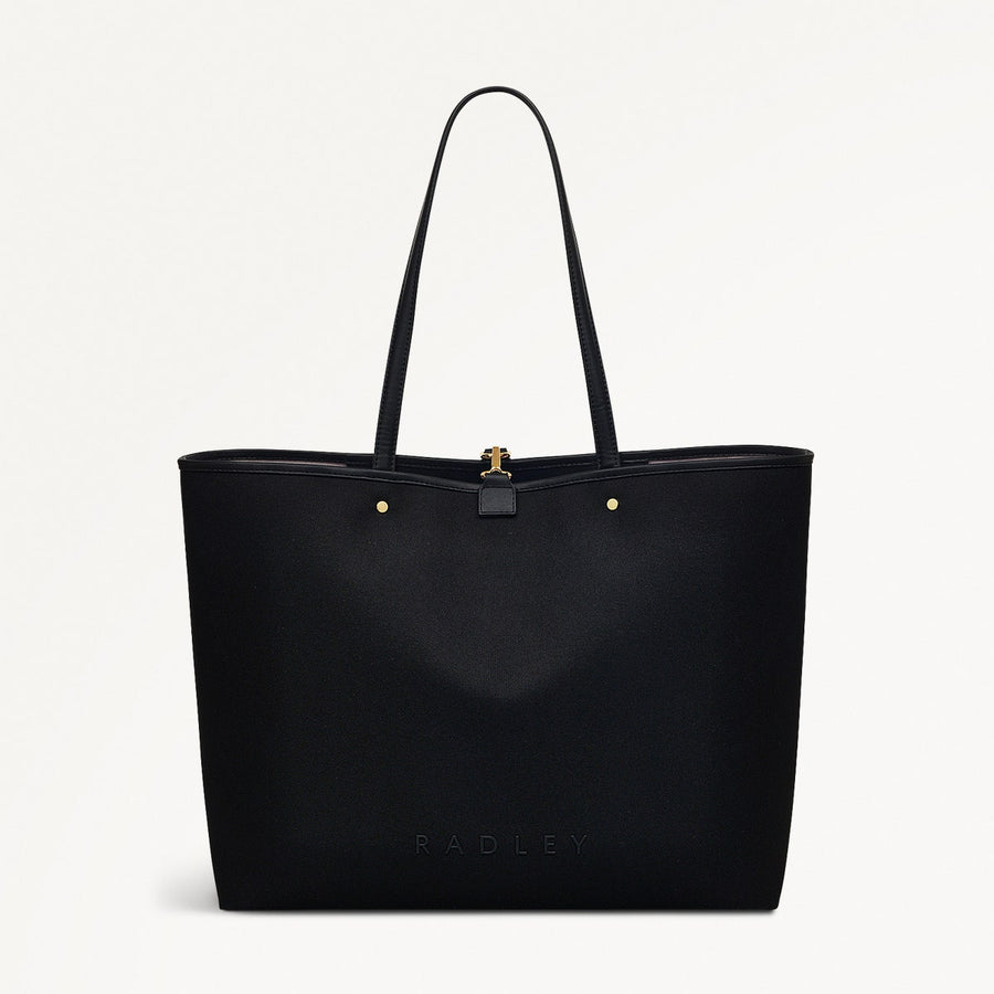 Addison Lane Fabric Large Open Top Tote Bag in Black - 111281