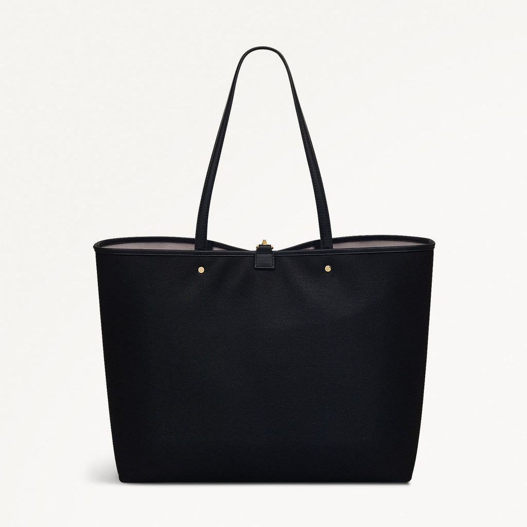 Addison Lane Fabric Large Open Top Tote Bag in Black - 111281