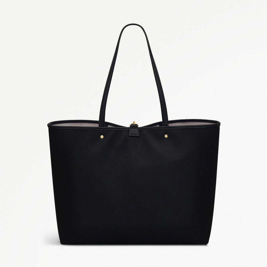 Addison Lane Fabric Large Open Top Tote Bag in Black - 111281