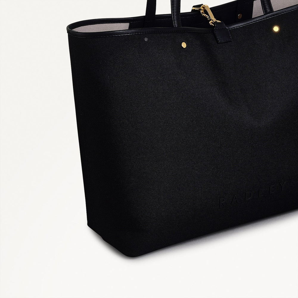 Addison Lane Fabric Large Open Top Tote Bag in Black - 111281