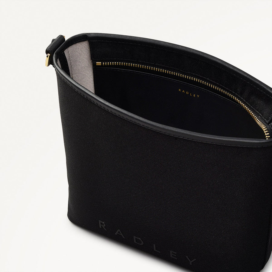 Addison Lane Fabric Medium Ziptop Crossbody Bag in Black - 111282