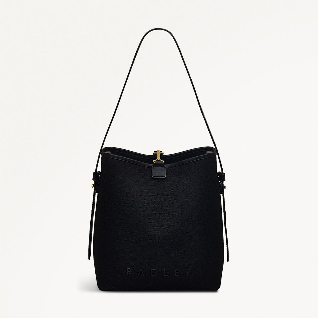 Addison Lane Fabric Small Open Top Shoulder Bag in Black - 111283