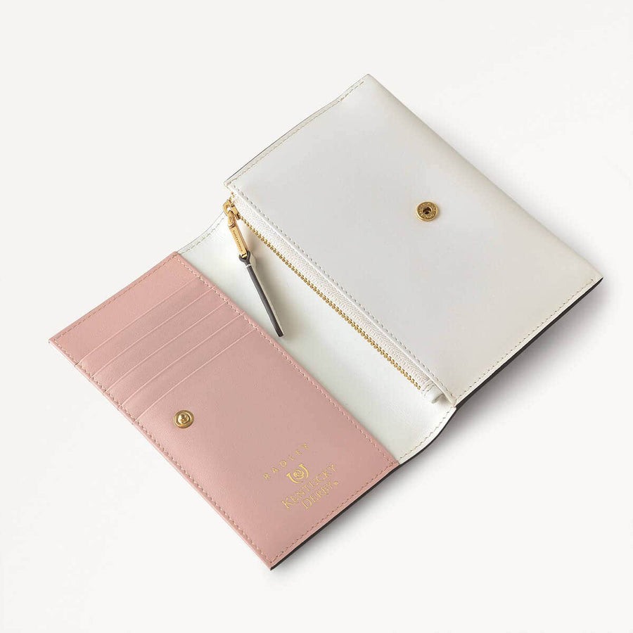Kentucky Derby SS25 Leather Medium Flapover Wallet in Chalk - 111332