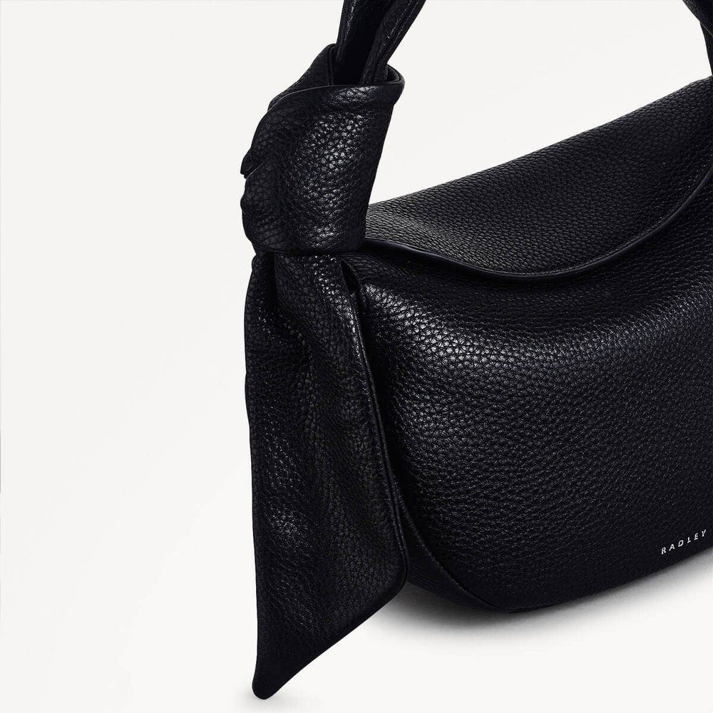 The Grove Leather Small Flapover Satchel Bag in Black - 111336