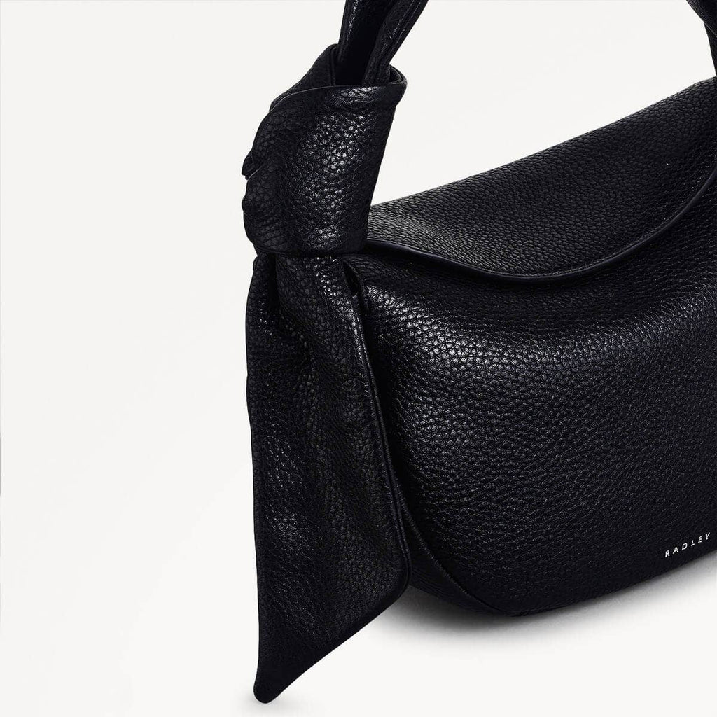 The Grove Leather Small Flapover Satchel Bag in Black - 111336