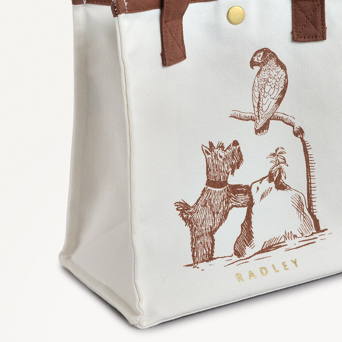 Radley Toile Fabric Small Open Top Satchel in Natural - 111362