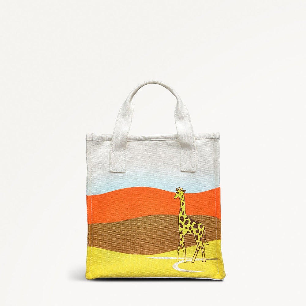 On Safari Fabric Small Open Top Satchel in Pecan - 111363